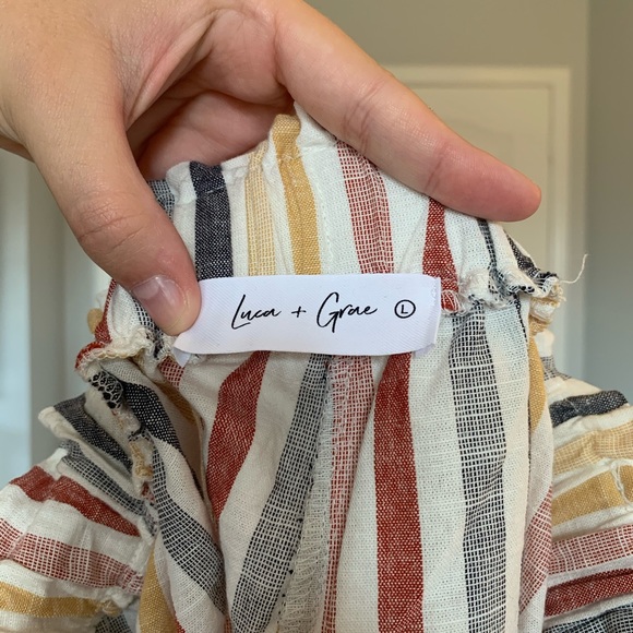 Striped paper bag pants - Picture 3 of 5